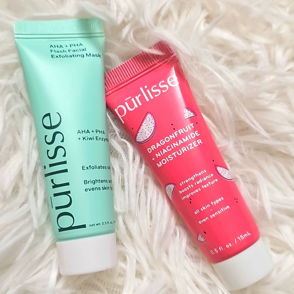 Purlisse Beauty AHA + PHA Flash Facial Exfoliating Mask 15mL & Moisturizer 15ml